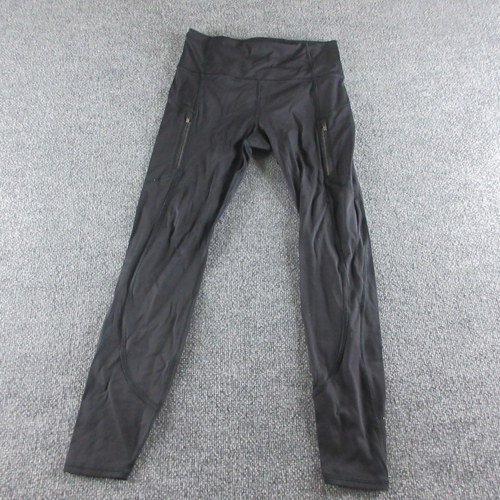 Athleta Leggings Womens S Black Rainier Tight High‎ Rise Zip Pocket Running Yoga